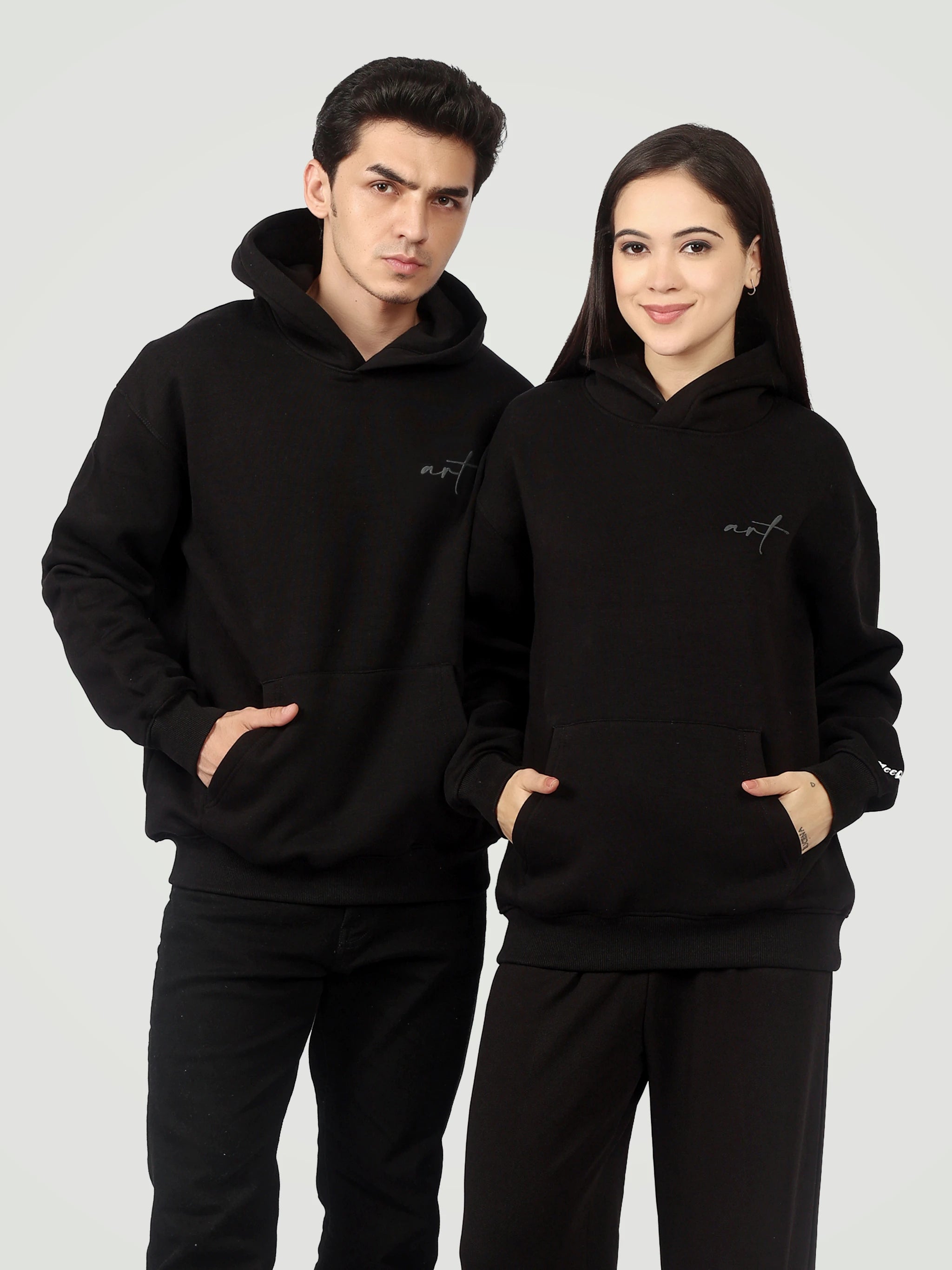Men's Black Oversized Hoodie | 380 GSM Premium Fleece | MeeDee