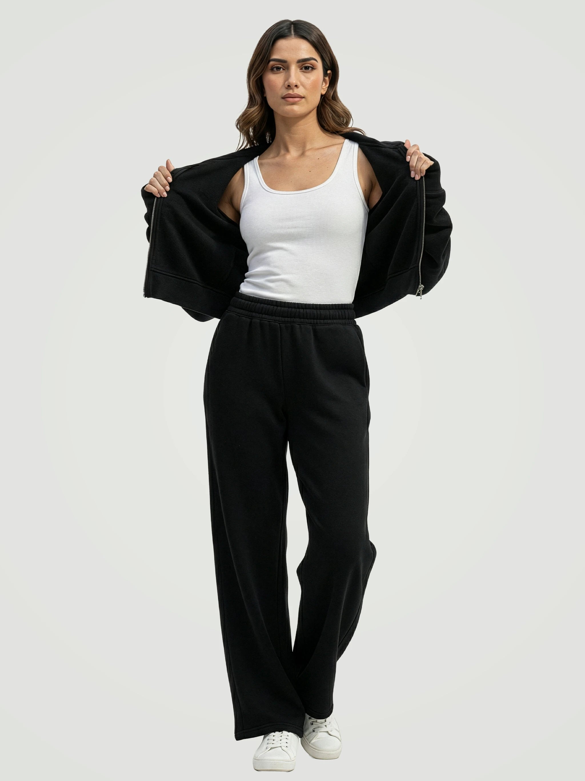 The Luxe Fleece Co-ord Set – Onyx Black