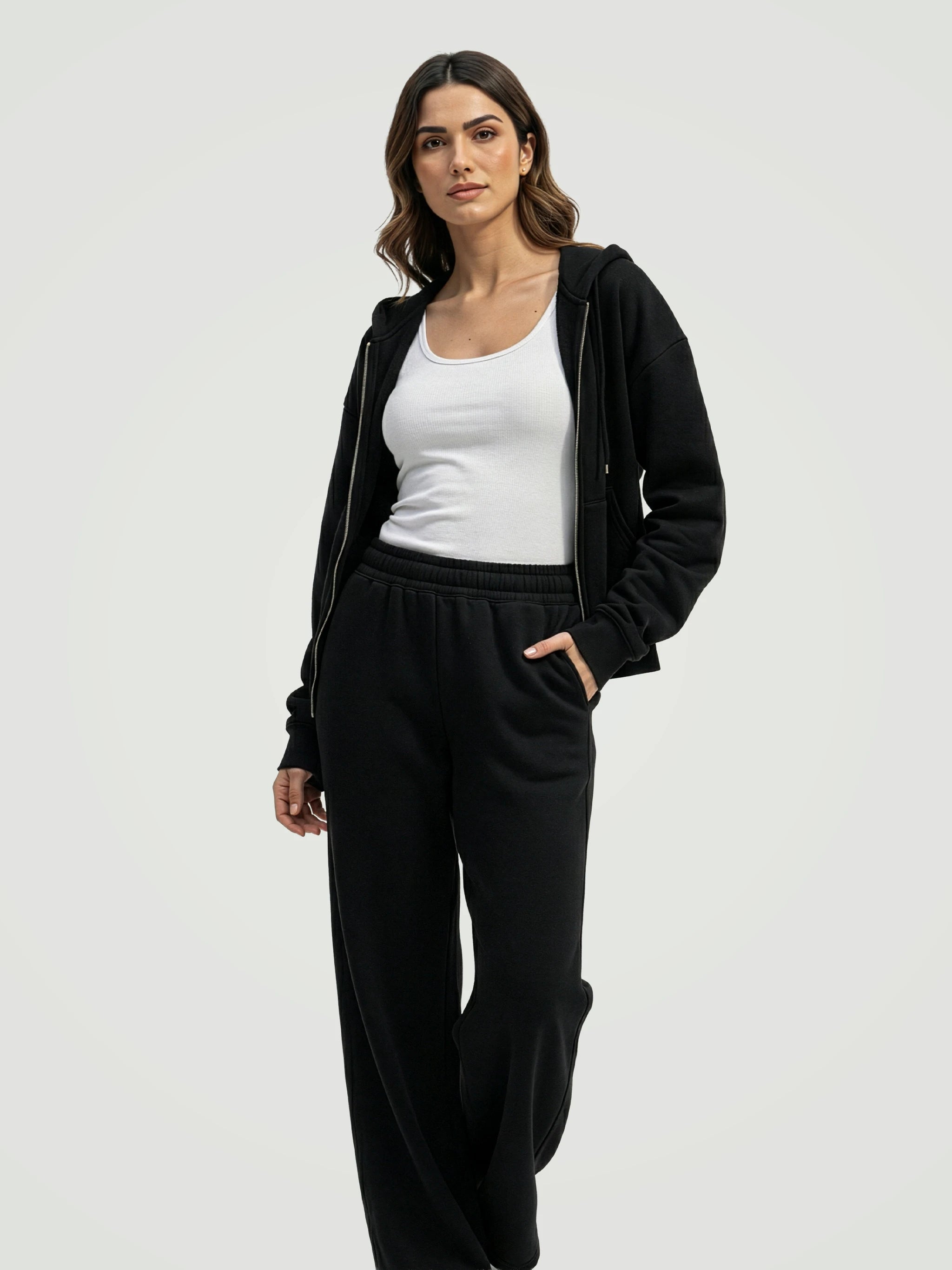 The Luxe Fleece Co-ord Set – Onyx Black