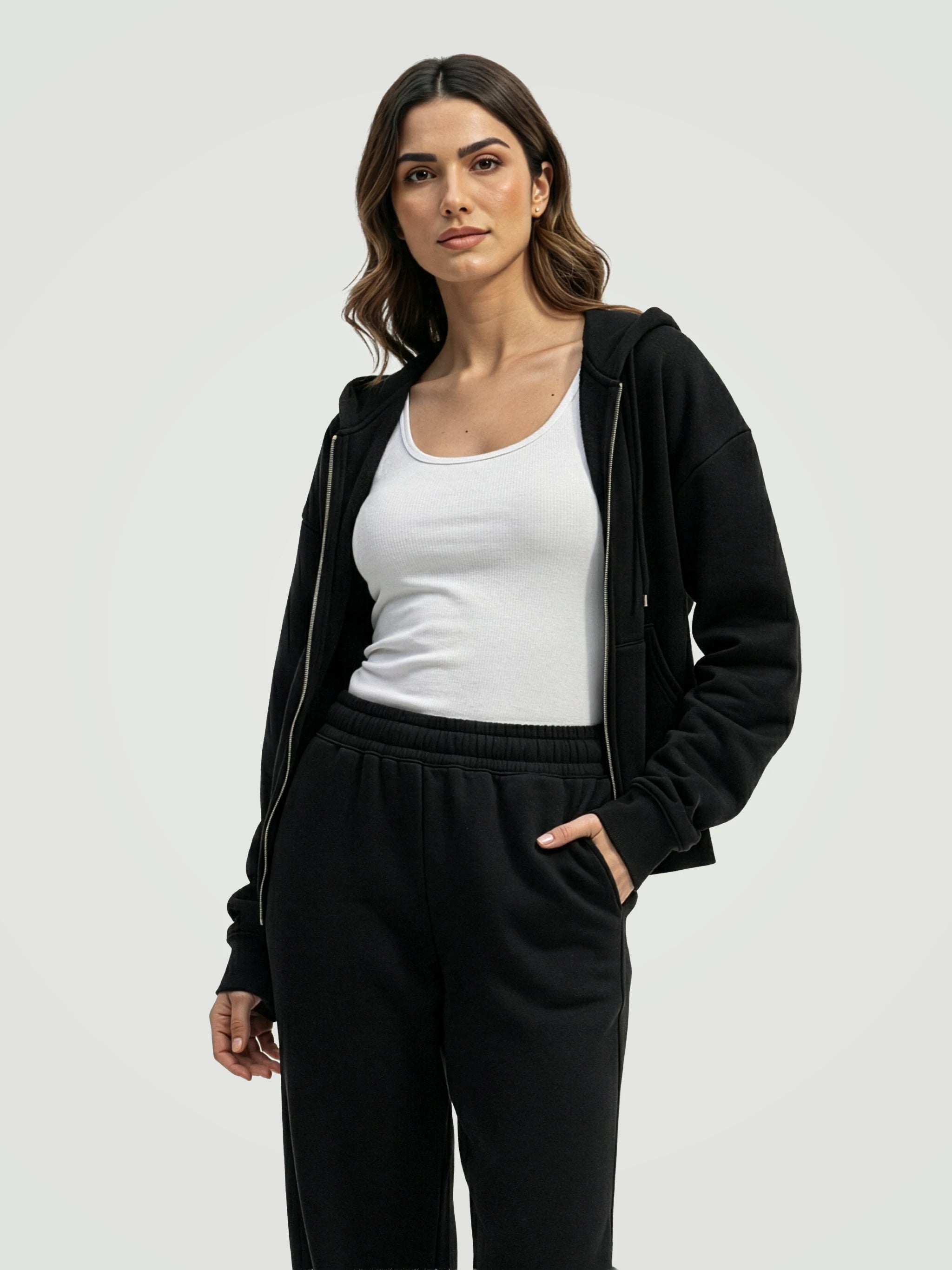 The Luxe Fleece Co-ord Set – Onyx Black