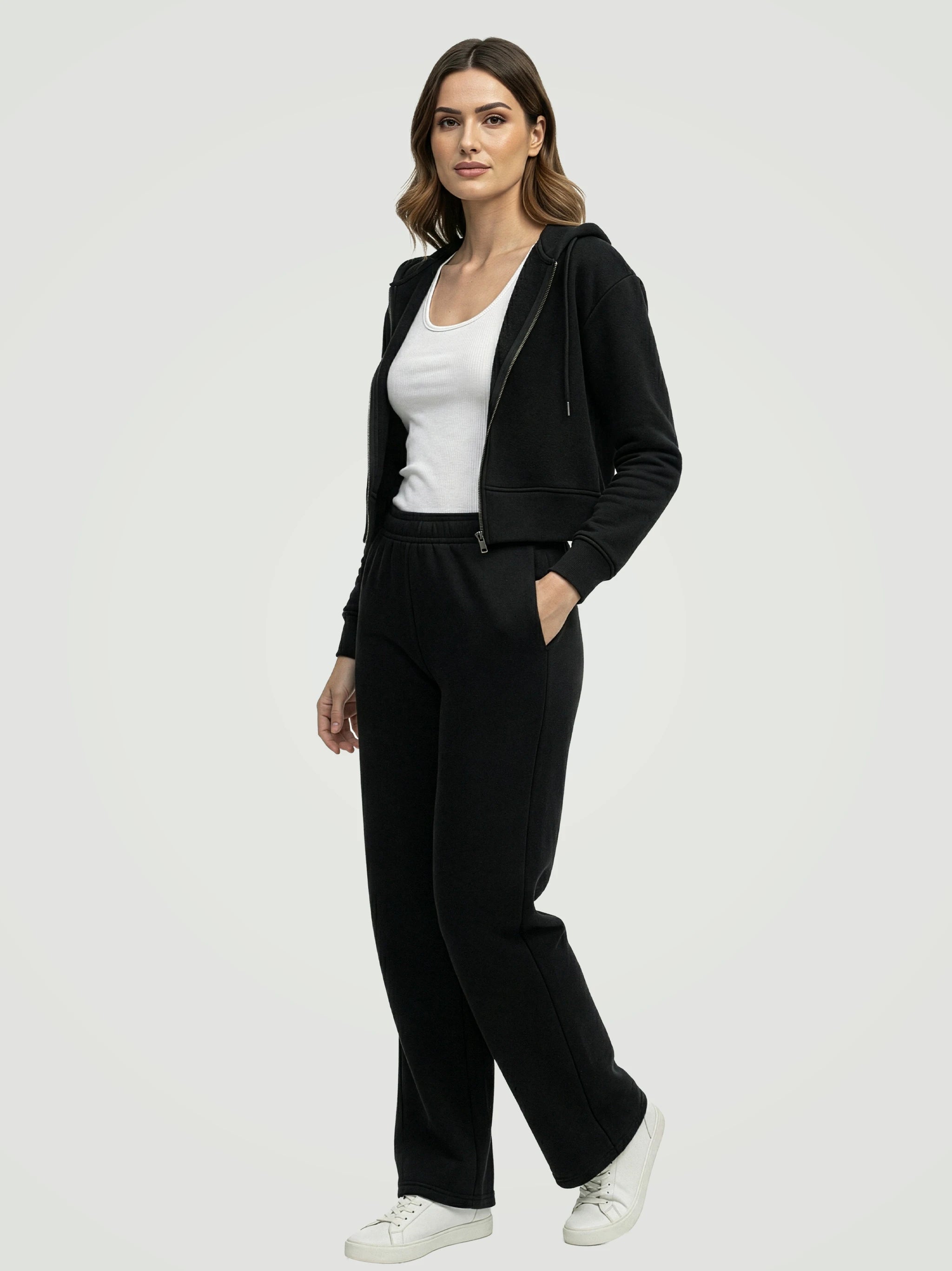 The Luxe Fleece Co-ord Set – Onyx Black