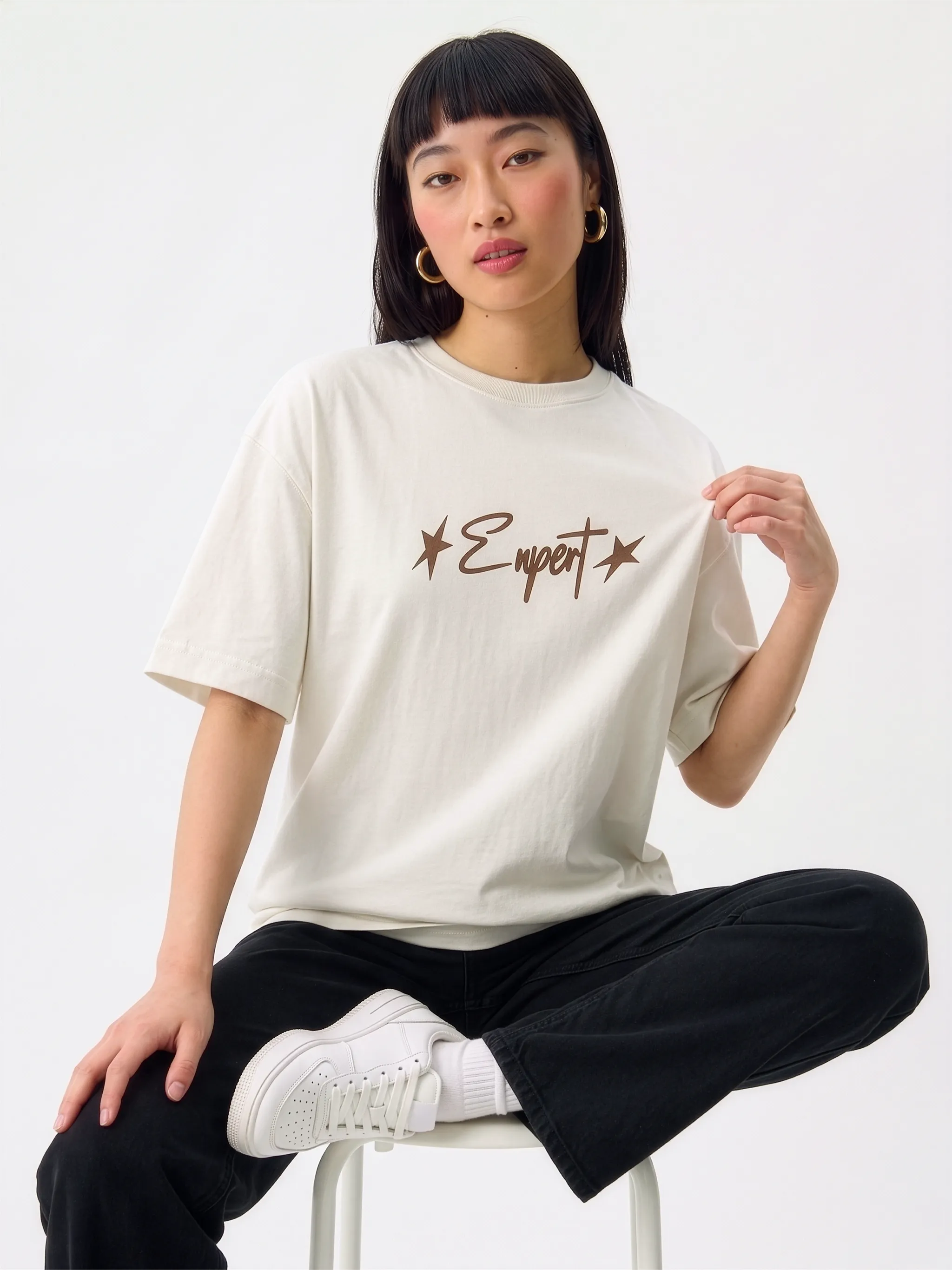 The "Expert" Heavyweight Oversized Tee–Off-White