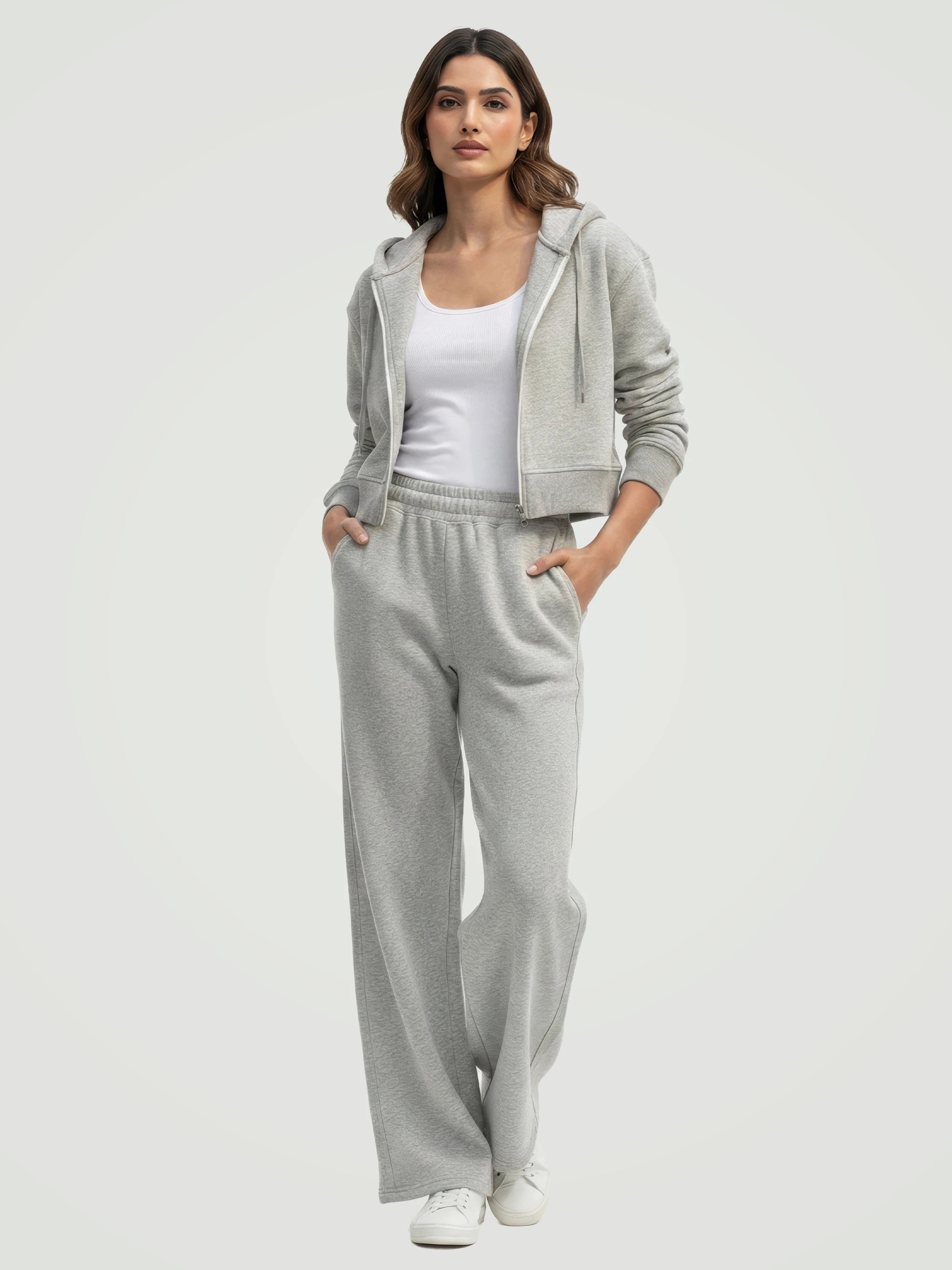 The Luxe Fleece Co-ord Set – Heather Grey