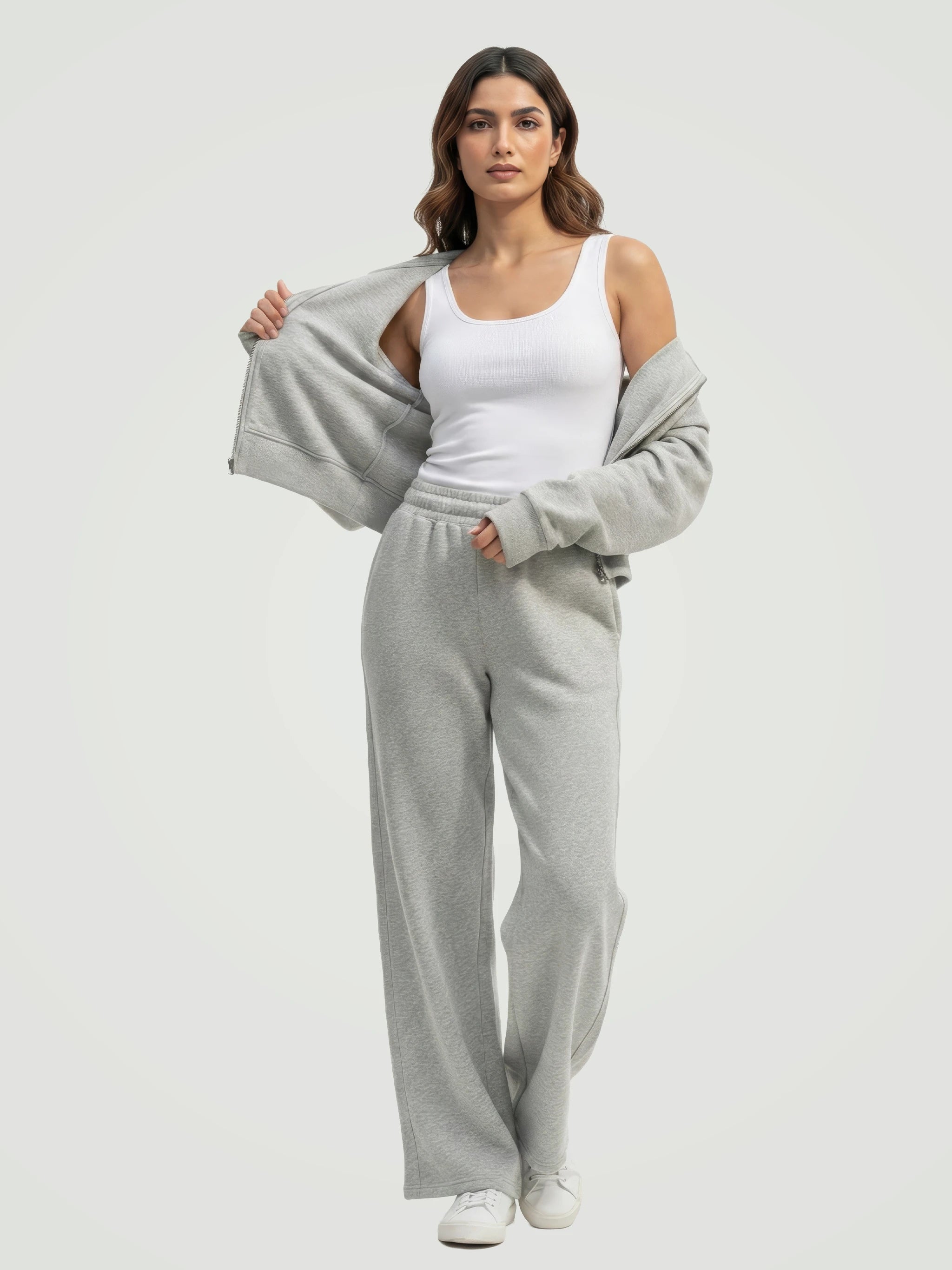 The Luxe Fleece Co-ord Set – Heather Grey