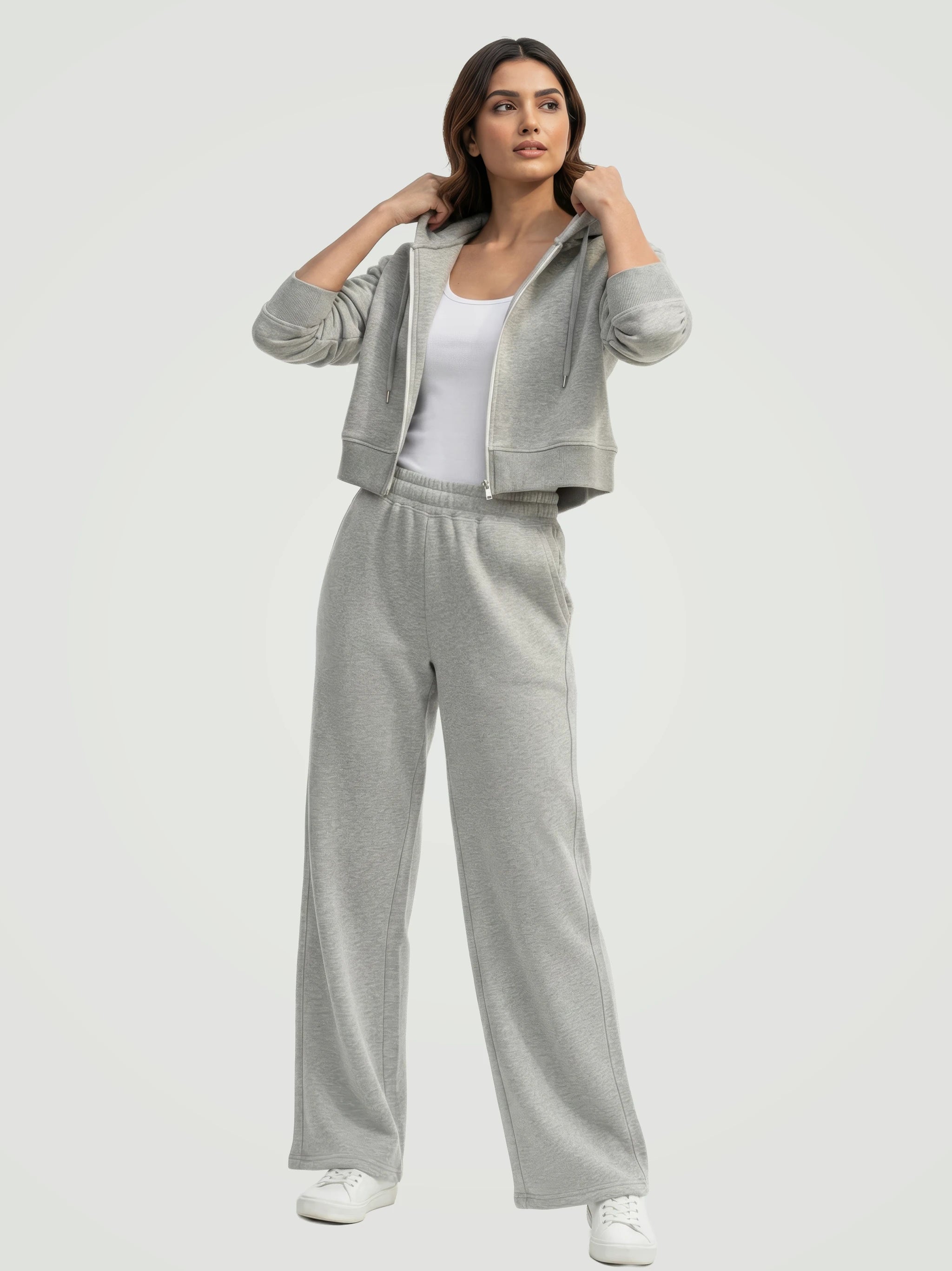 The Luxe Fleece Co-ord Set – Heather Grey