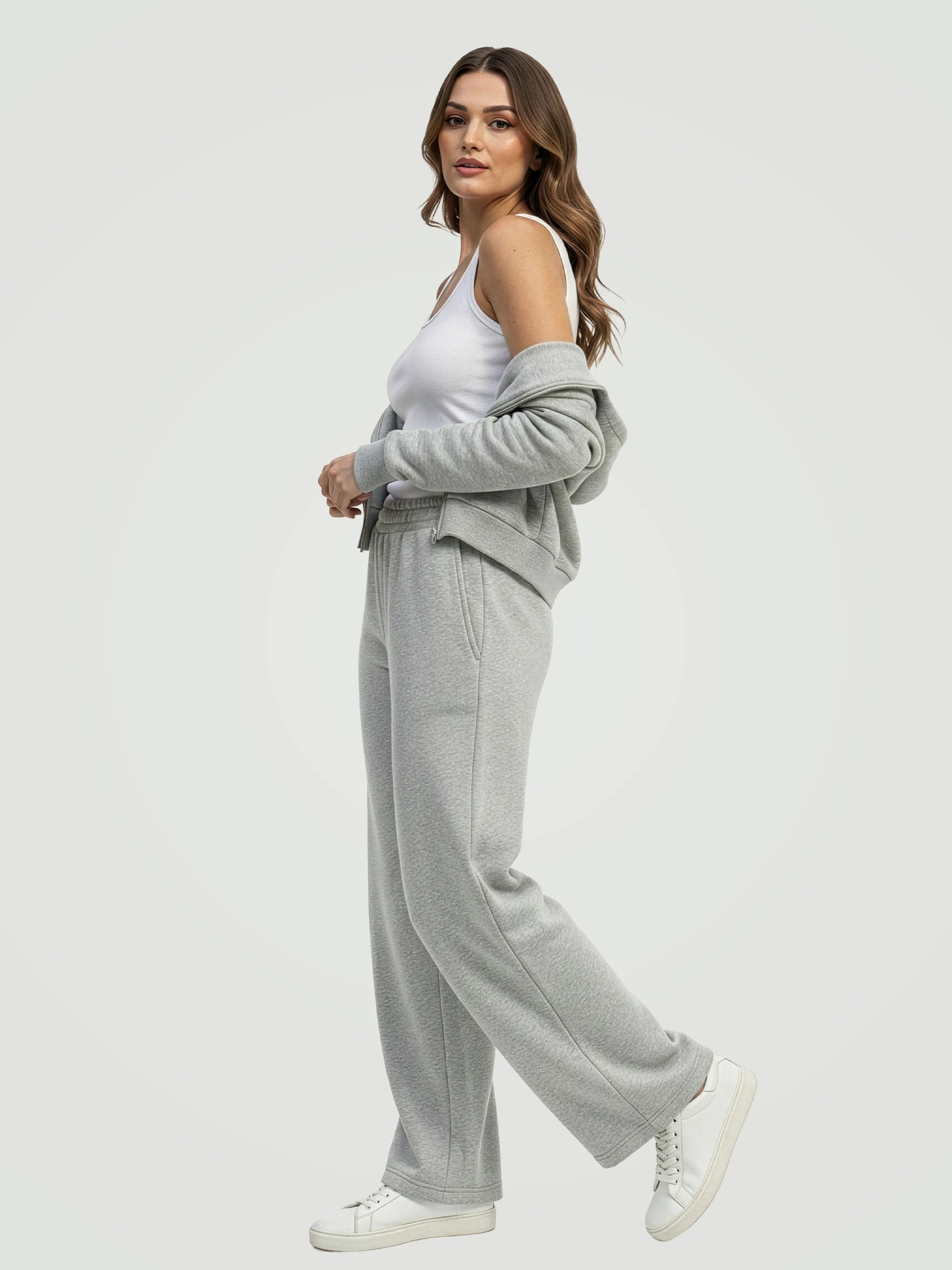 The Luxe Fleece Co-ord Set – Heather Grey
