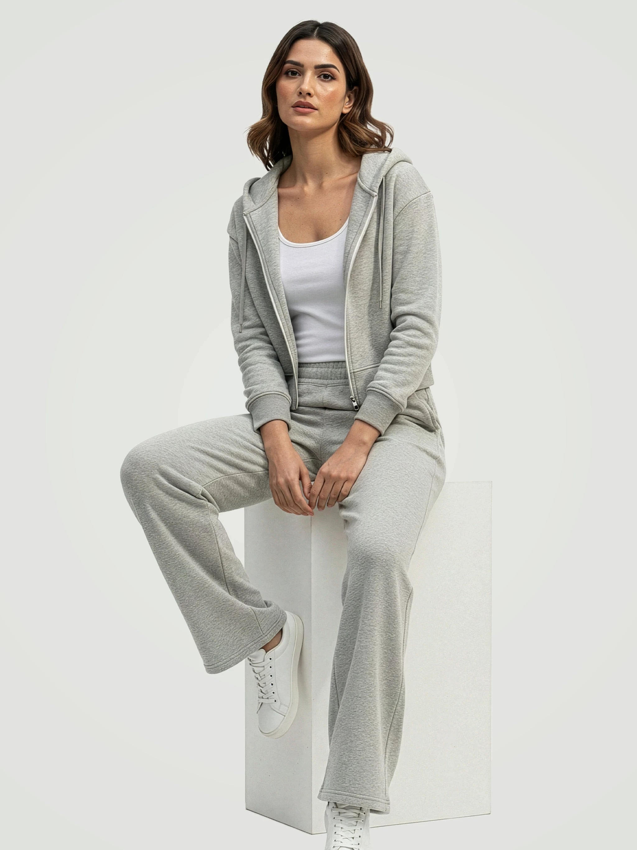 The Luxe Fleece Co-ord Set – Heather Grey