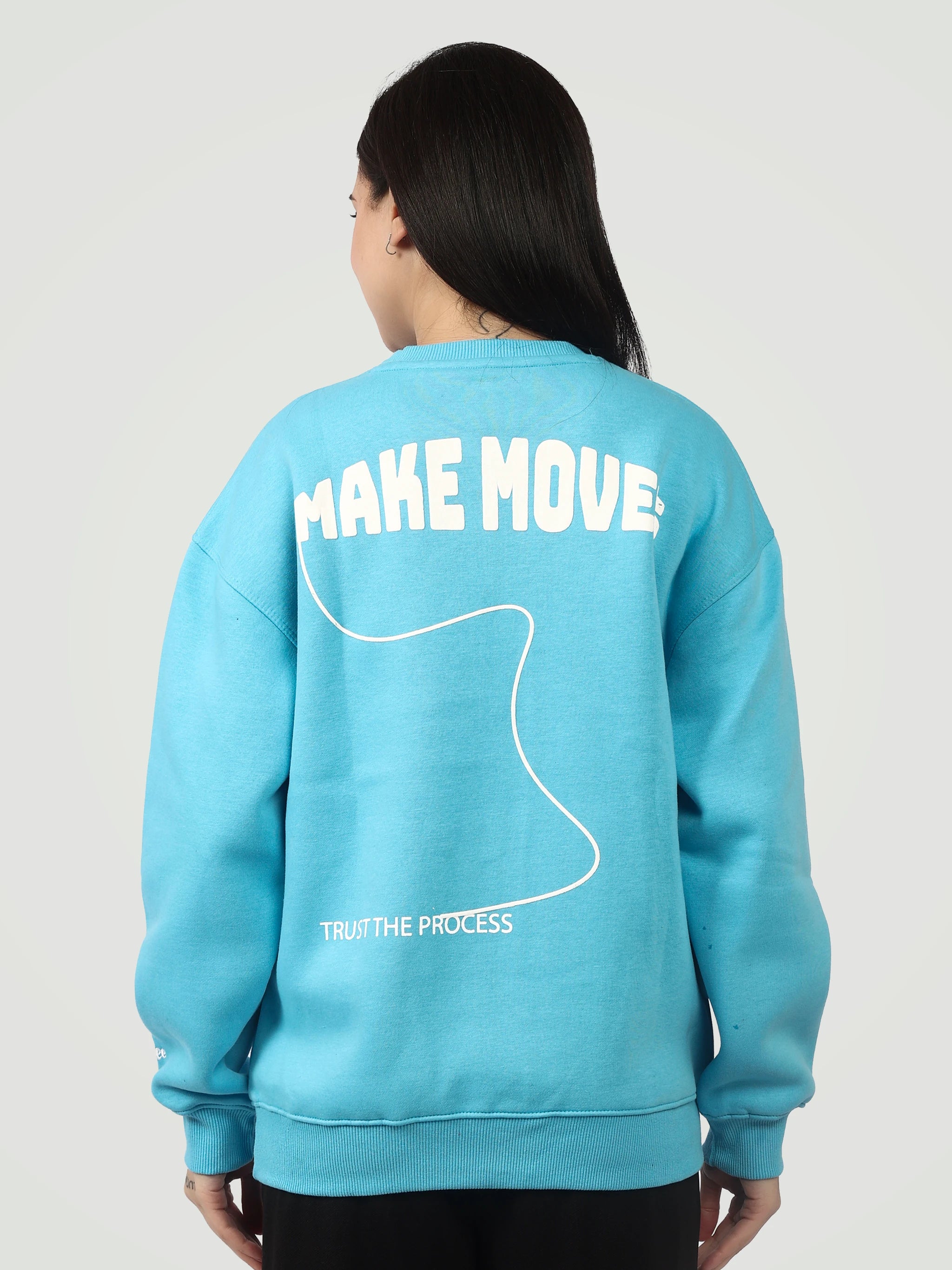 The "Make Moves" Heavyweight Oversized Sweatshirt – English Blue