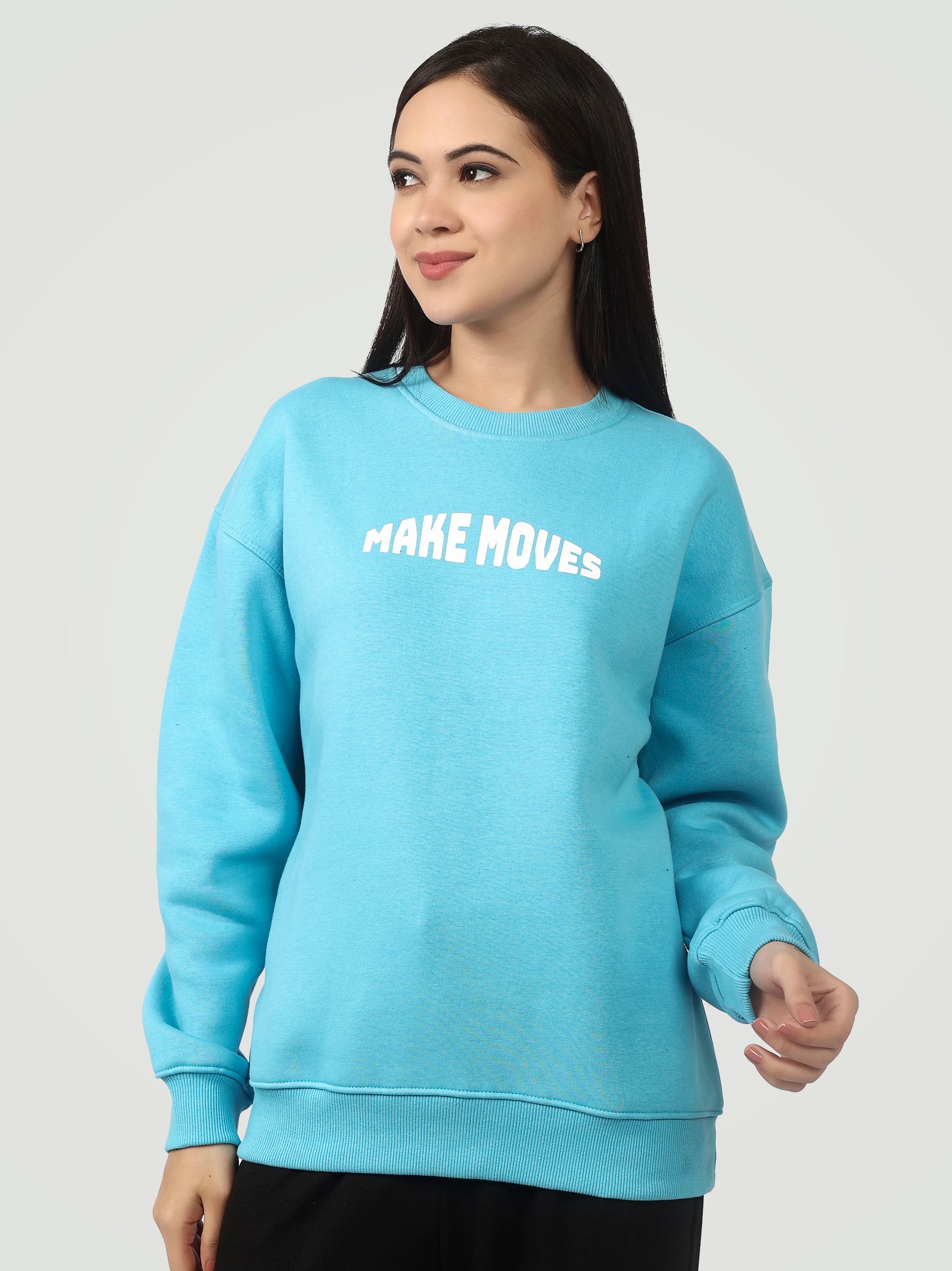 The "Make Moves" Heavyweight Oversized Sweatshirt – English Blue