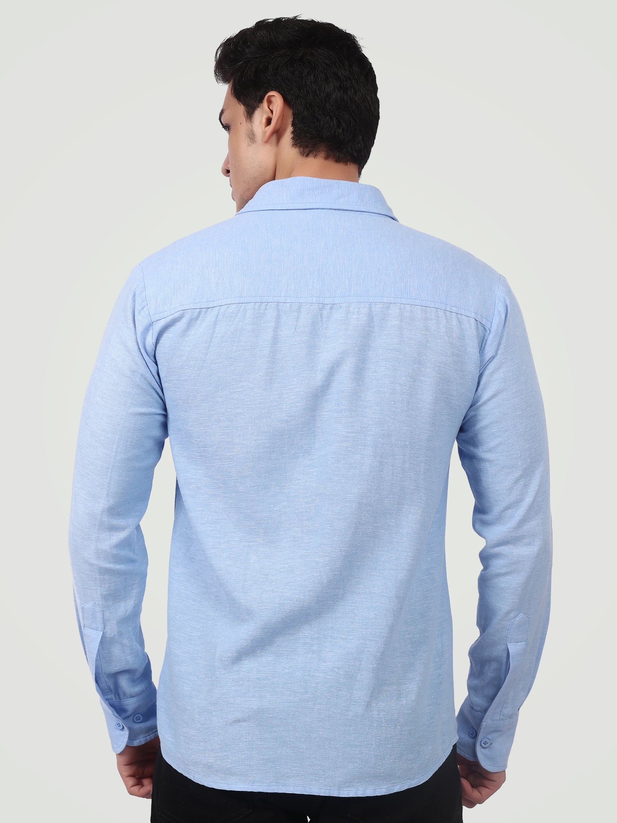 The Essential Textured Button-Down – Sky Blue
