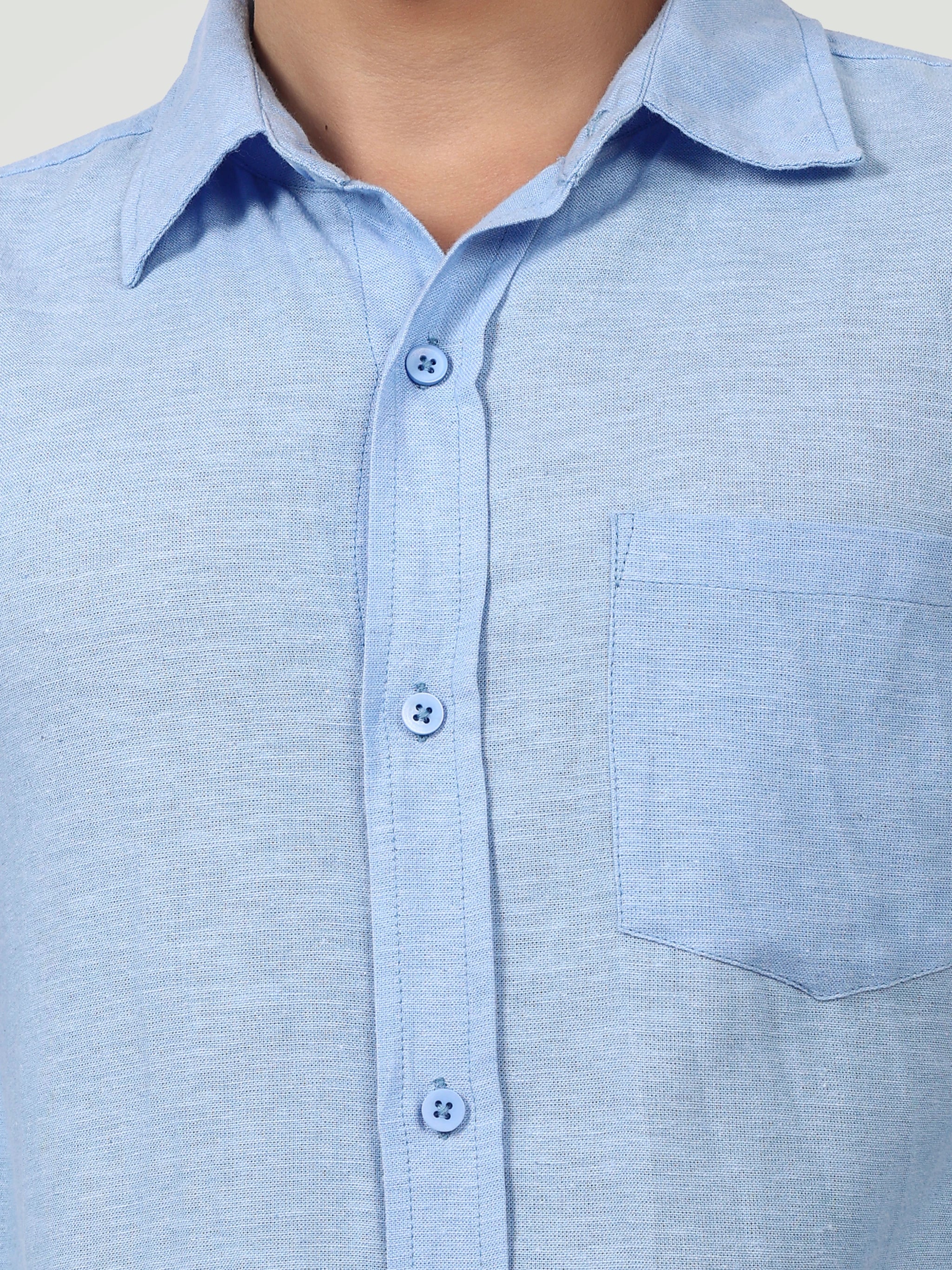 The Essential Textured Button-Down – Sky Blue
