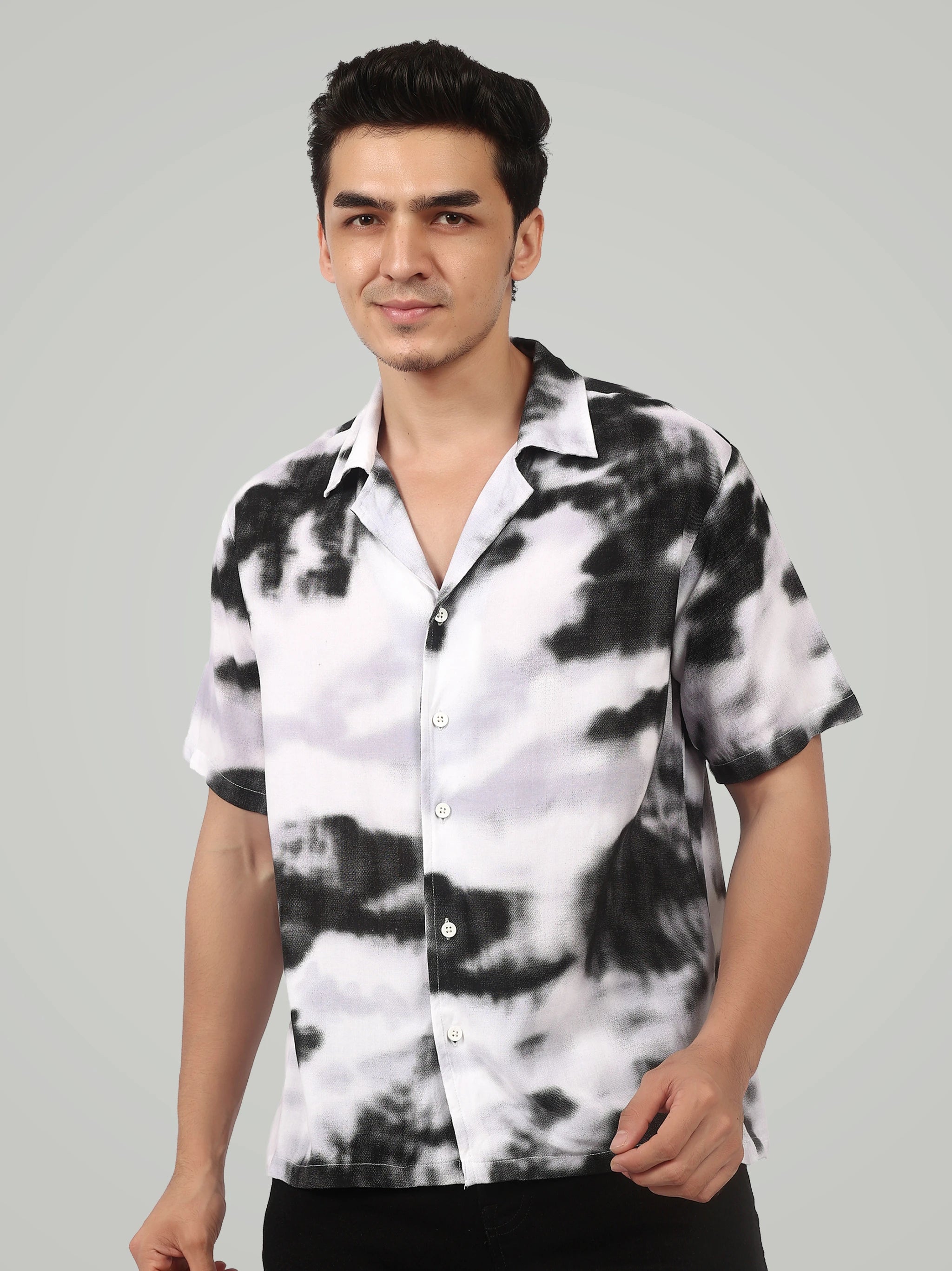 mens tie dye dress shirt Japanese Navy and Light Blue Tie Dye Shirt