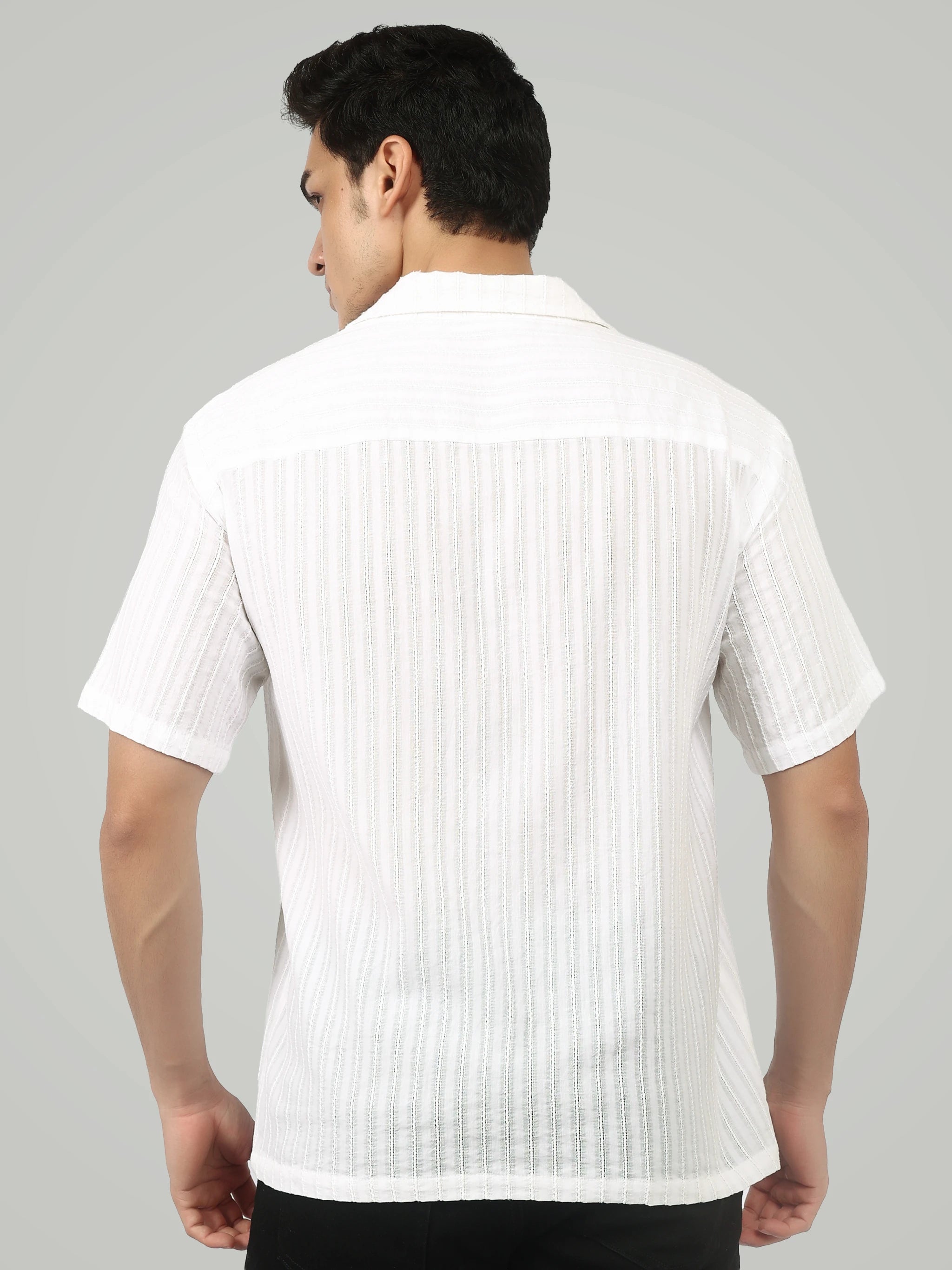The Textured Resort Shirt – Pristine White