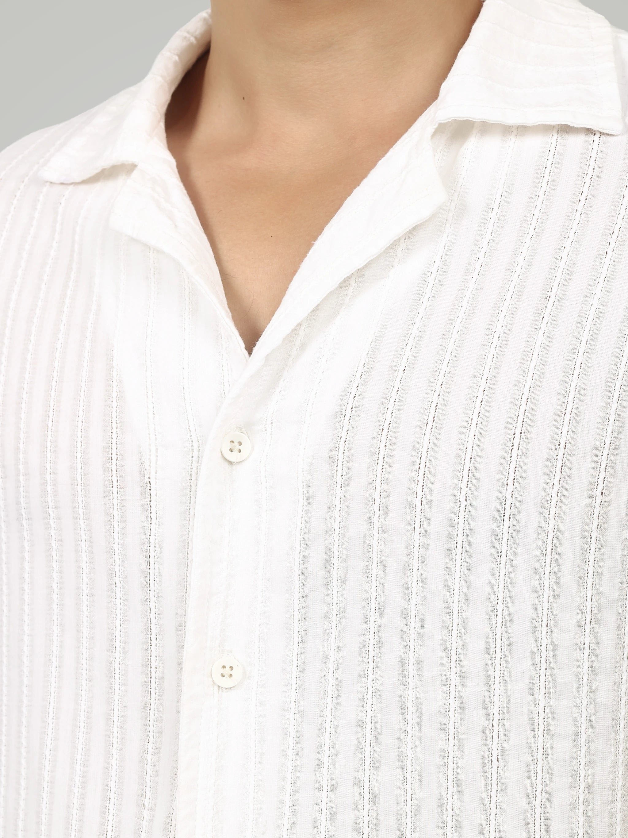 The Textured Resort Shirt – Pristine White