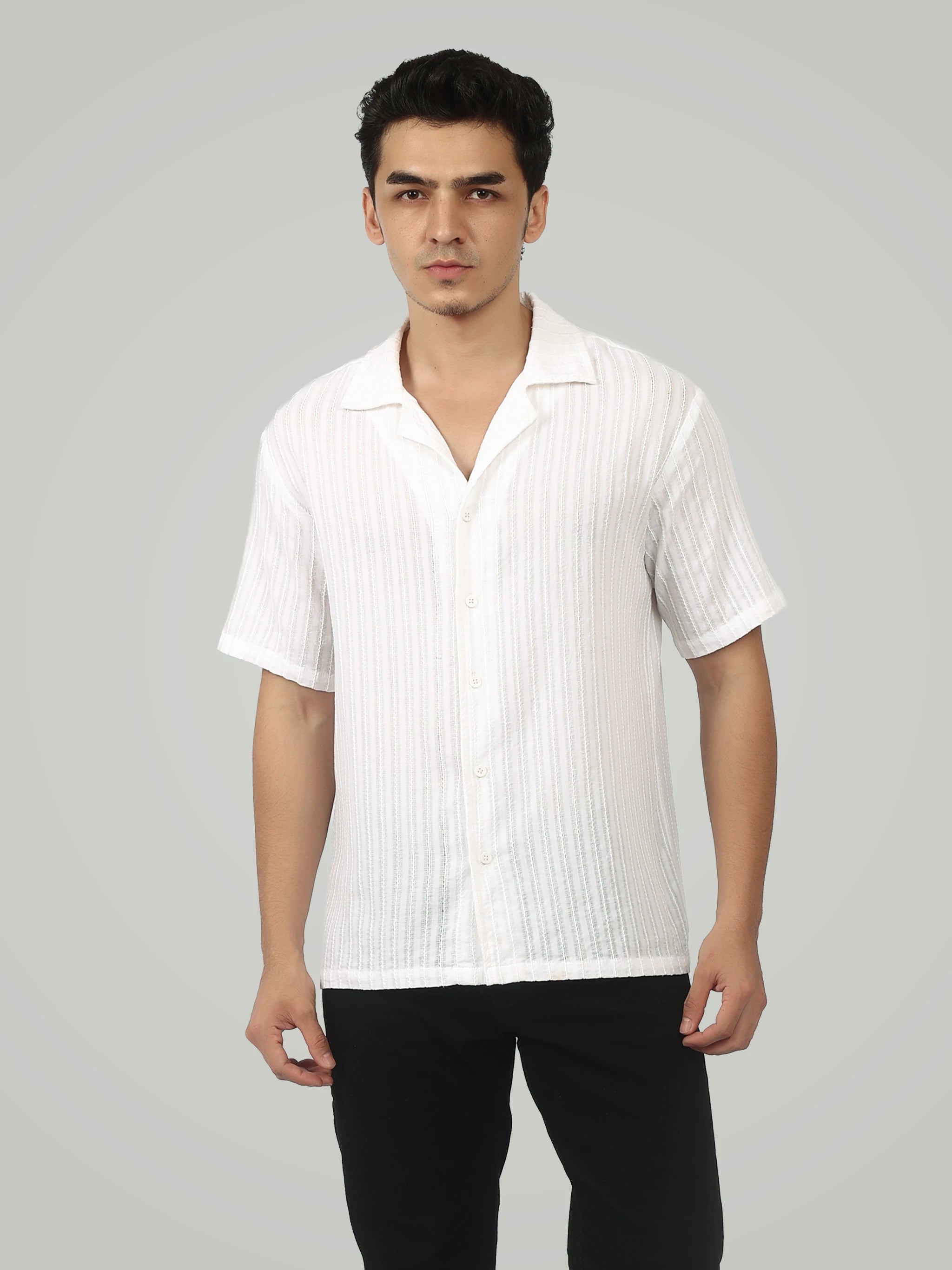 The Textured Resort Shirt – Pristine White