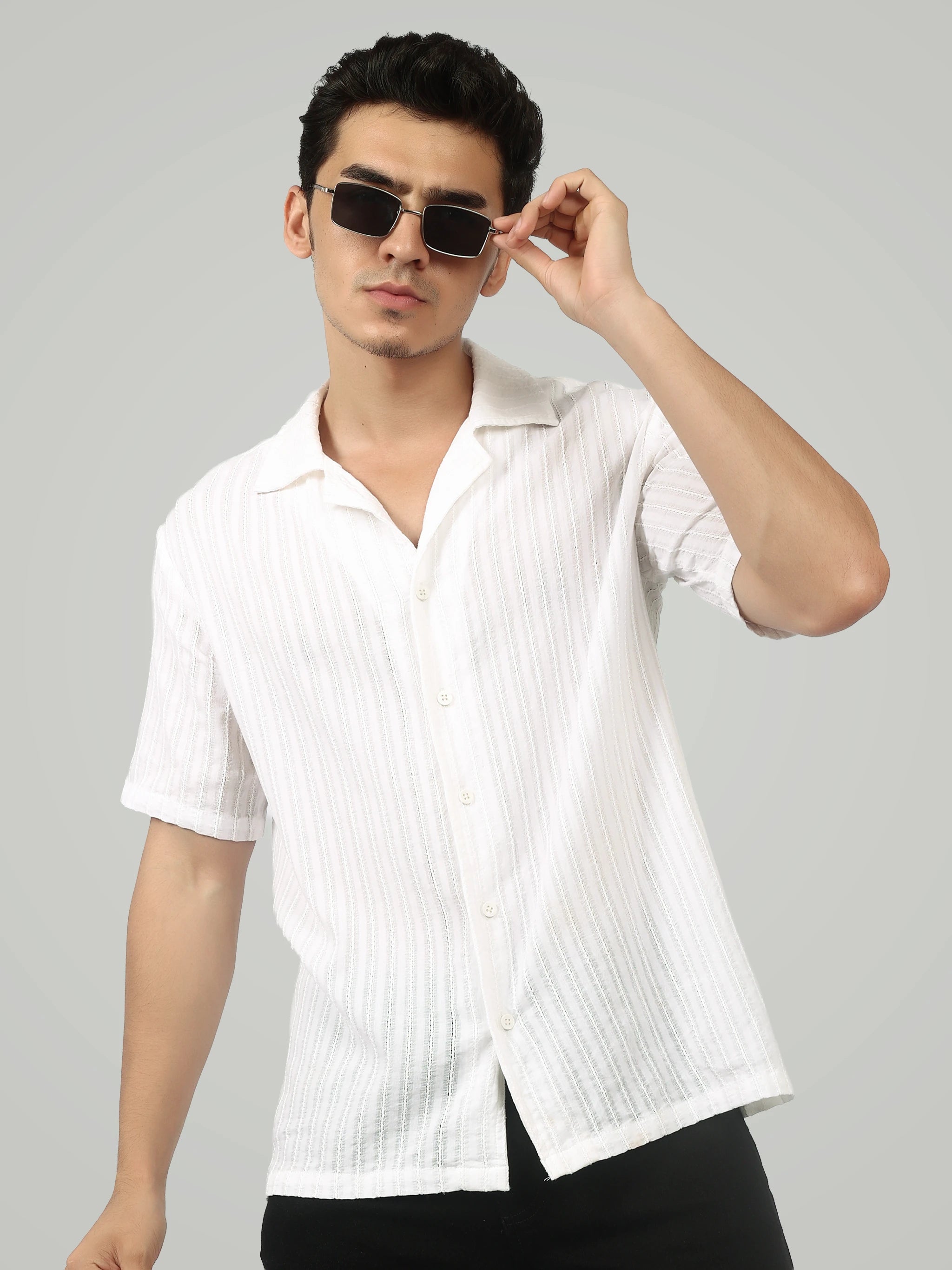 The Textured Resort Shirt – Pristine White