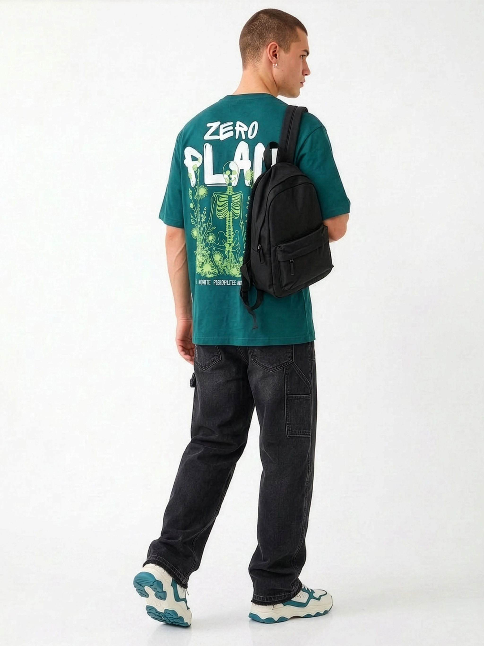 The "Zero Plan" Oversized 240 GSM Graphic T-Shirt for Men