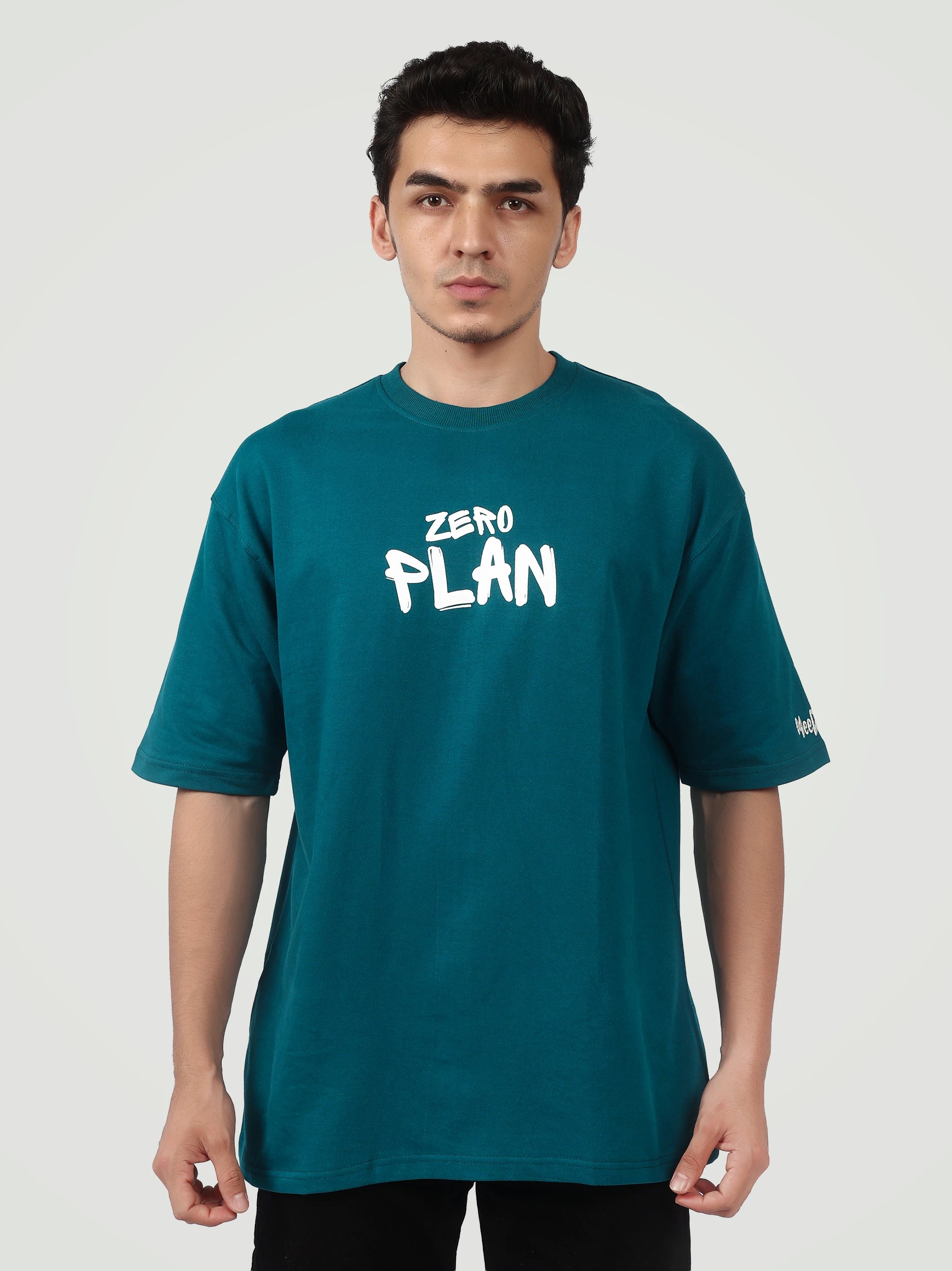 The "Zero Plan" Oversized Heavyweight Tee – Teal Green