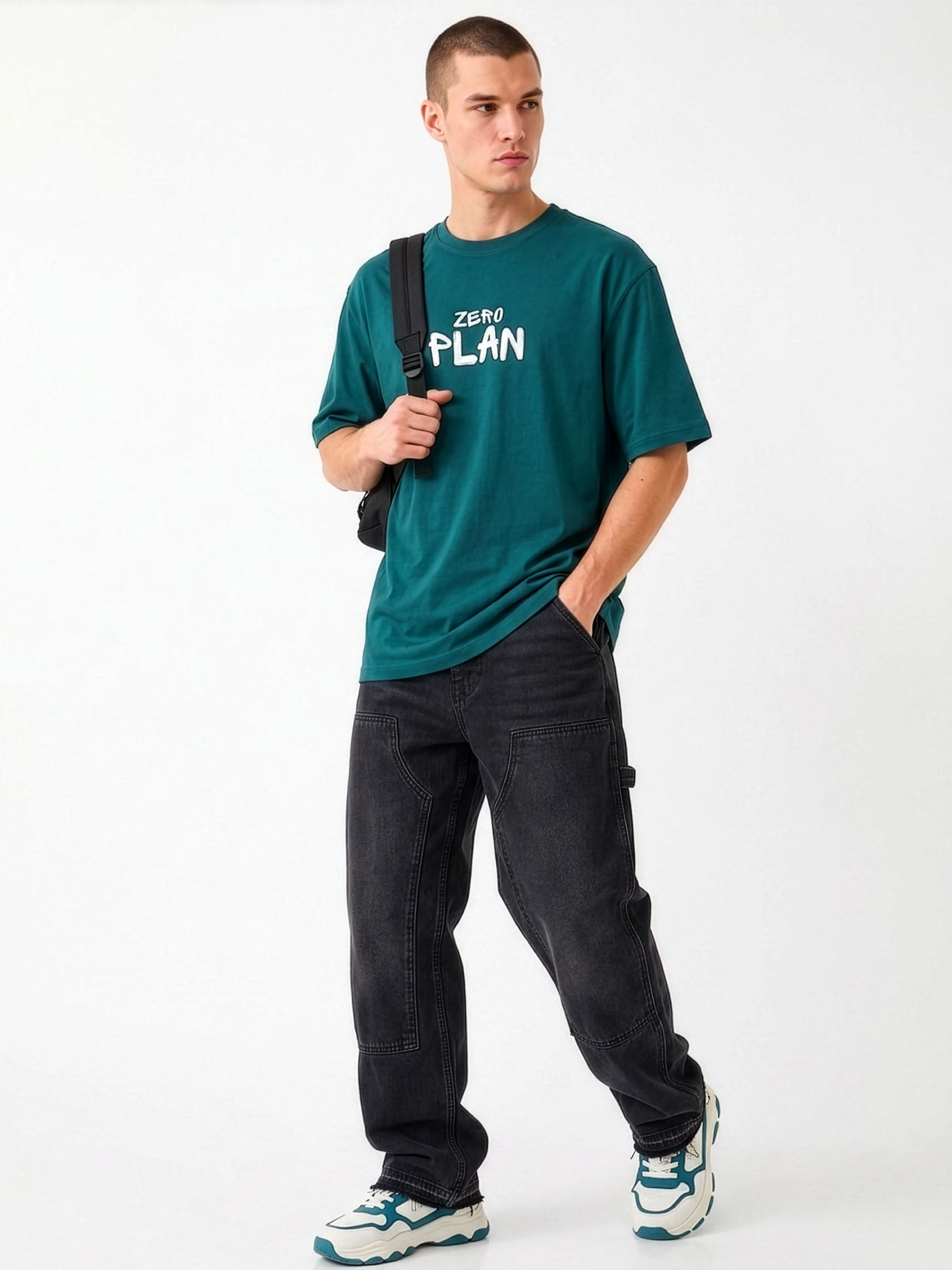 The "Zero Plan" Oversized 240 GSM Graphic T-Shirt for Men