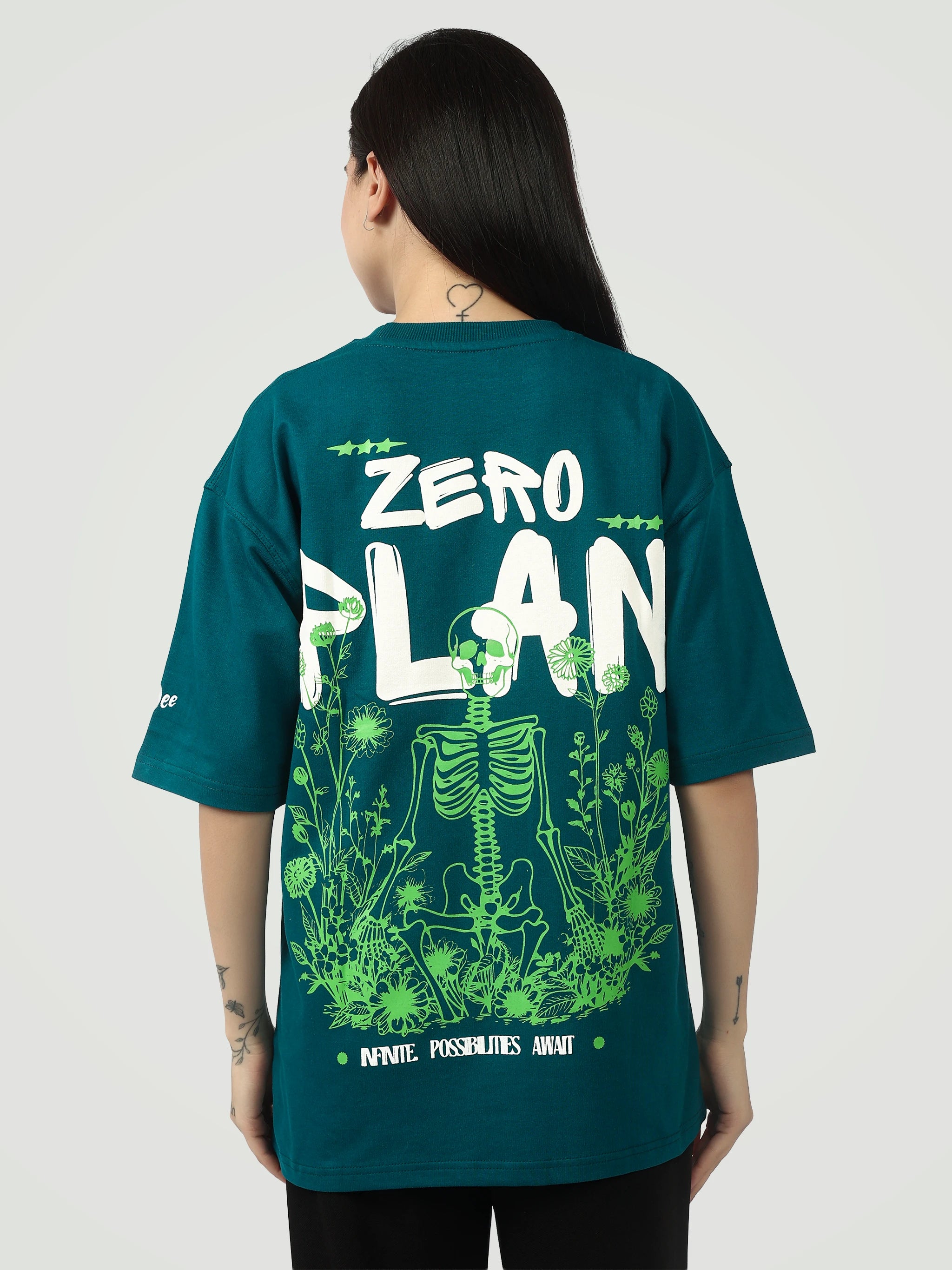 The "Zero Plan" Heavyweight Oversized Tee – Teal Green