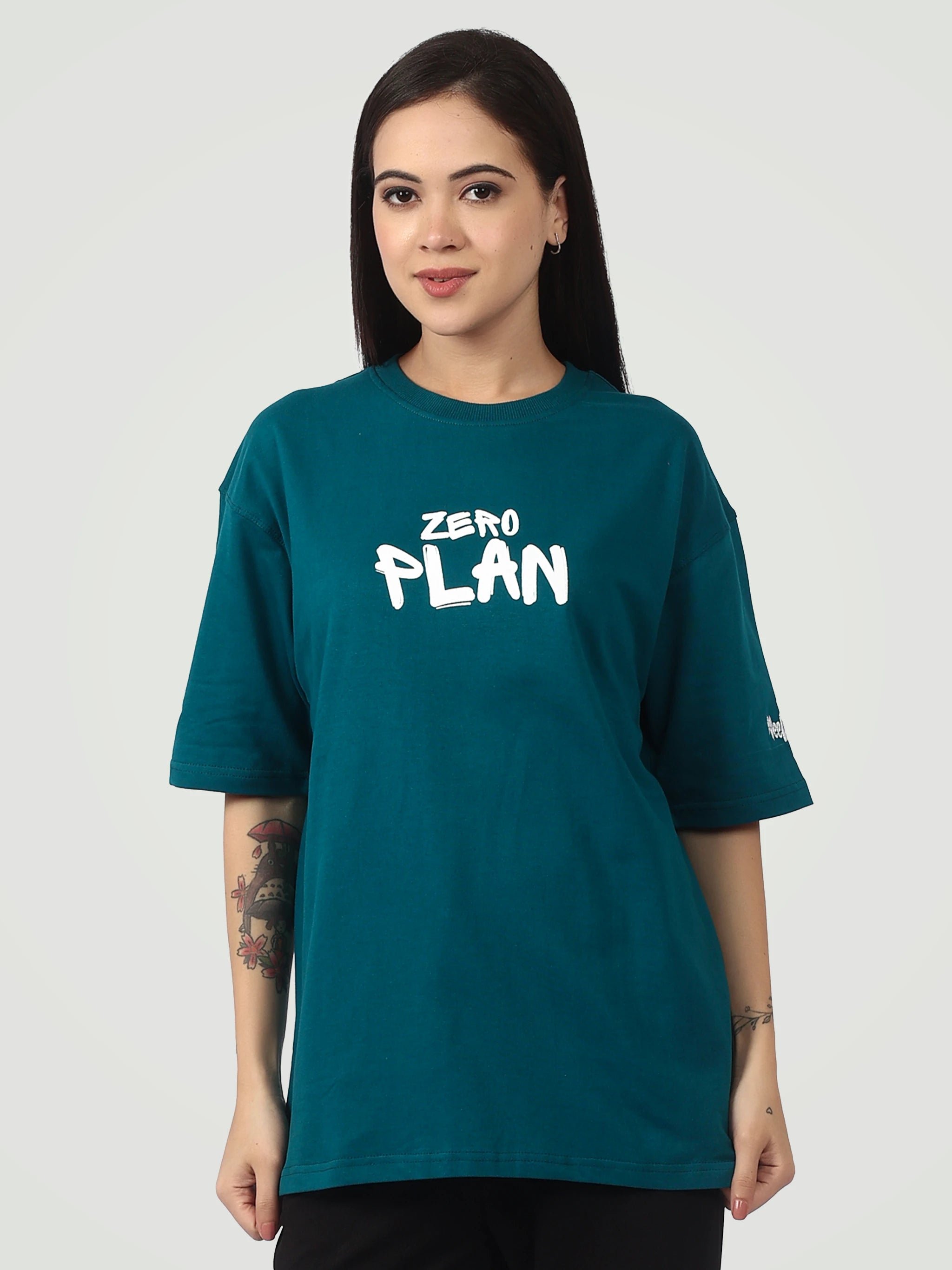 The "Zero Plan" Heavyweight Oversized Tee – Teal Green