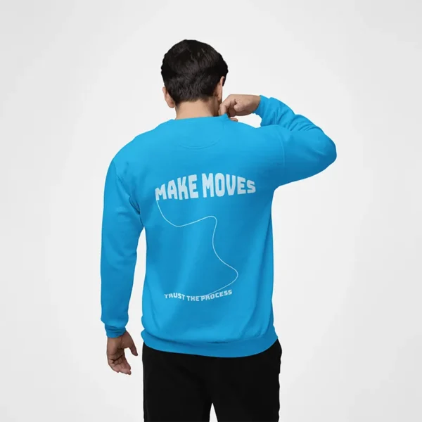Blue oversized sweatshirt back view