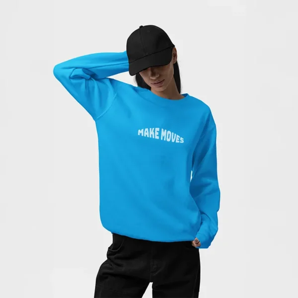 Blue oversized sweatshirt front view
