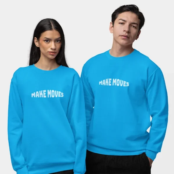 Soft fabric texture of blue oversized sweatshirt
