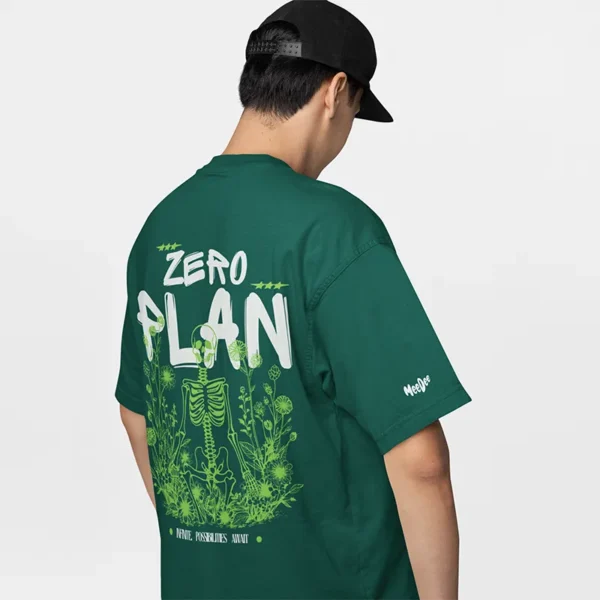 Side view of Teal Green Oversized T-Shirt – Relaxed fit