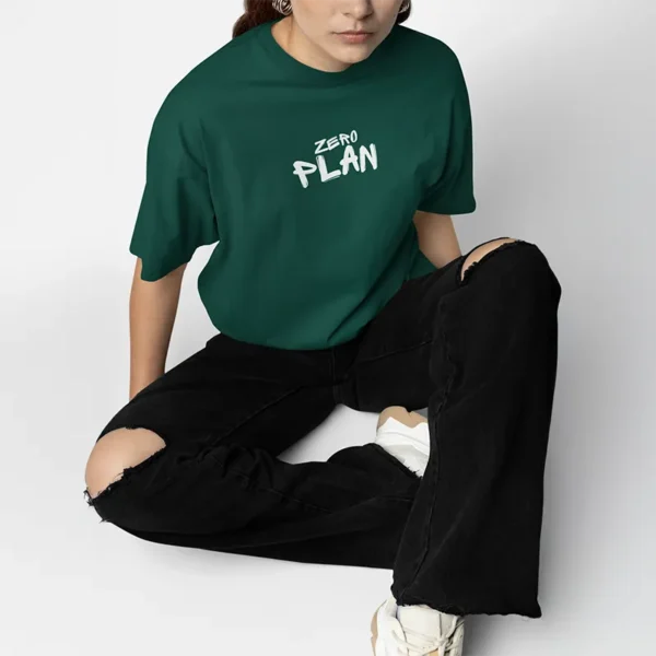 Front view of Teal Green Oversized T-Shirt – Vibrant and relaxed fit