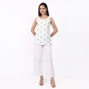 Model wearing the Sky Daisy Tank Top.